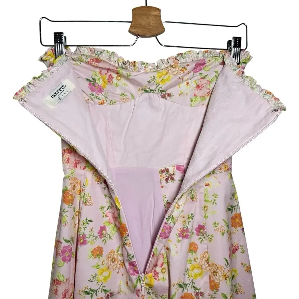 House Of CB Light Pink 2 Piece Floral Corset Clarabelle Midi Sun Dress XS - Picture 11 of 16